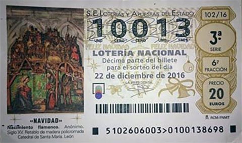 Loteria de Navidad 2016 Bar Casa EL CATETO